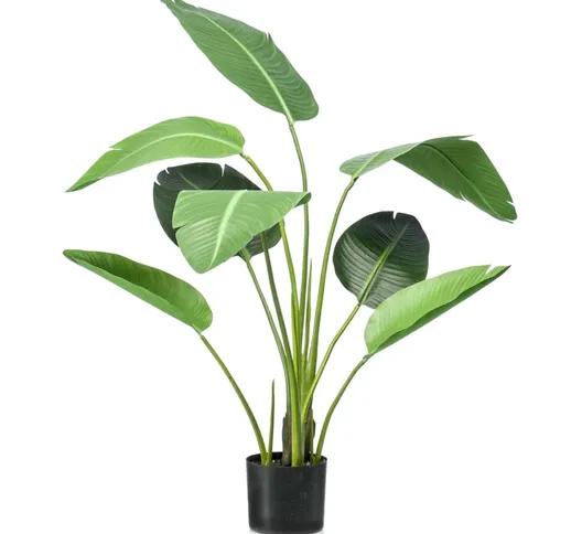 Emerald Pianta Strelitzia Artificiale 120 cm in Vaso Verde