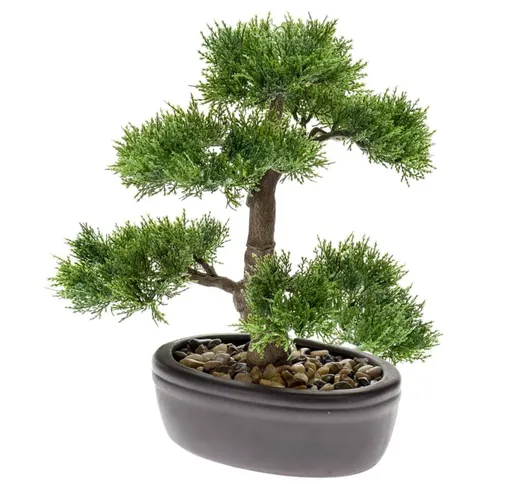 Emerald Bonsai Cedro Artificiale 32 cm 420001 Verde