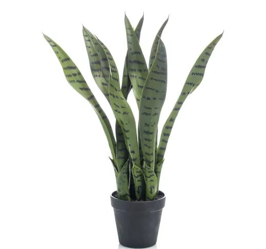 Emerald Pianta Artificiale di Sansevieria 55 cm in Vaso