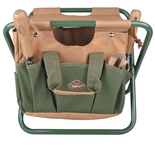 Esschert Design Borsa per Attrezzi da Giardinaggio e Sgabello GT01