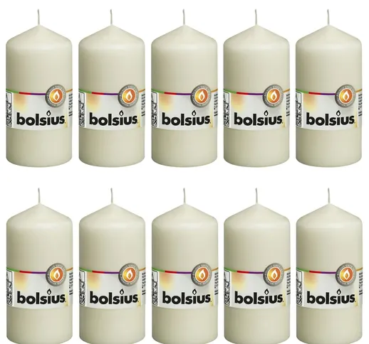 Bolsius Candele Moccoli 10 pz 120x58 mm Avorio