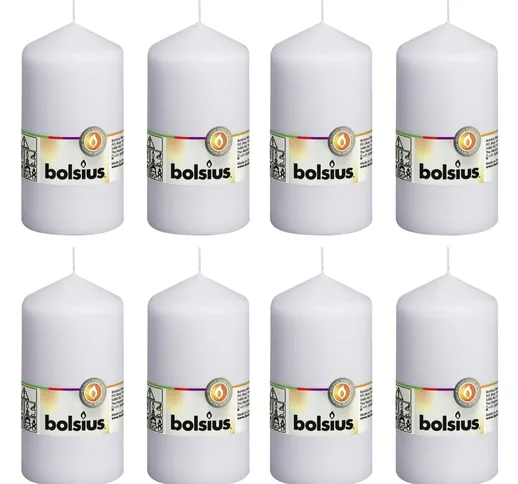 Bolsius Candele Moccoli 8 pz 130x68 mm Bianche