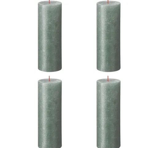 Bolsius Candele Pilastro Rustiche Shimmer 4 pz 190x68 mm Blu Ossido