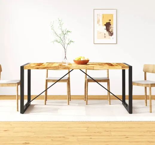 vidaXL Tavolo da Pranzo in Legno Massello di Mango Grezzo 180 cm