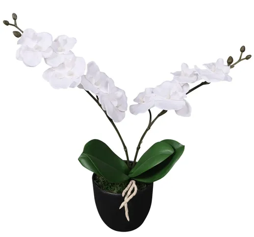 vidaXL Orchidea Artificiale con Vaso 30 cm Bianca