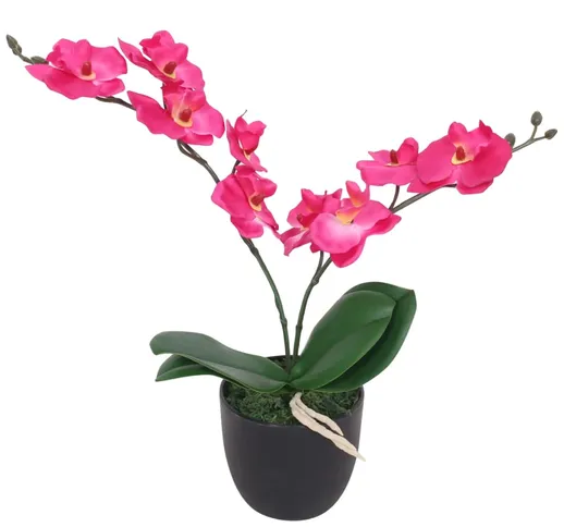 vidaXL Orchidea Artificiale con Vaso 30 cm Rossa