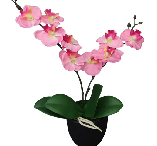 vidaXL Orchidea Artificiale con Vaso 30 cm Rosa