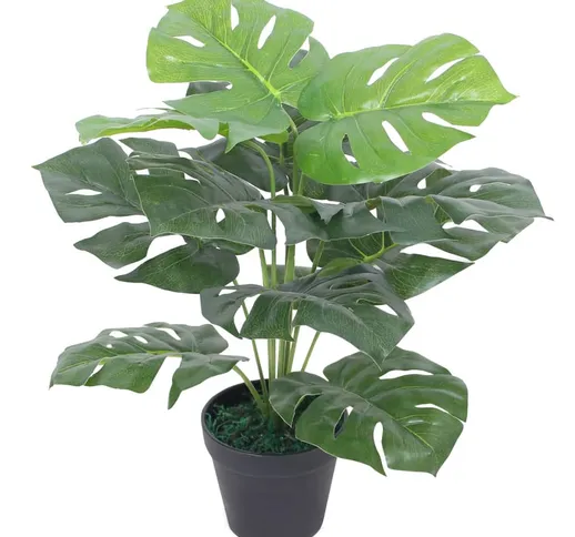 vidaXL Monstera Artificiale con Vaso 45 cm Verde