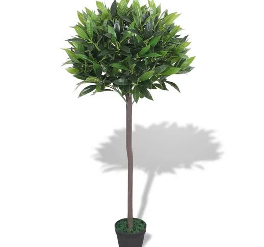 vidaXL Albero di Alloro Pianta Artificiale con Vaso 125 cm Verde