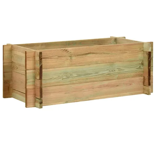 vidaXL Fioriera Giardino Letto Vegetale in Legno Pino Impregnato 80 cm