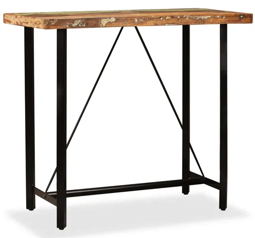 vidaXL Tavolino da Bar in Legno Massello di Recupero 120x60x107 cm