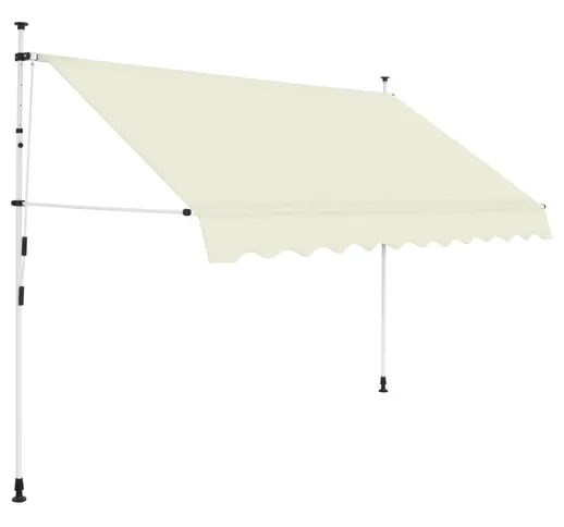 vidaXL Tenda da Sole Retrattile Manuale 250 cm Crema