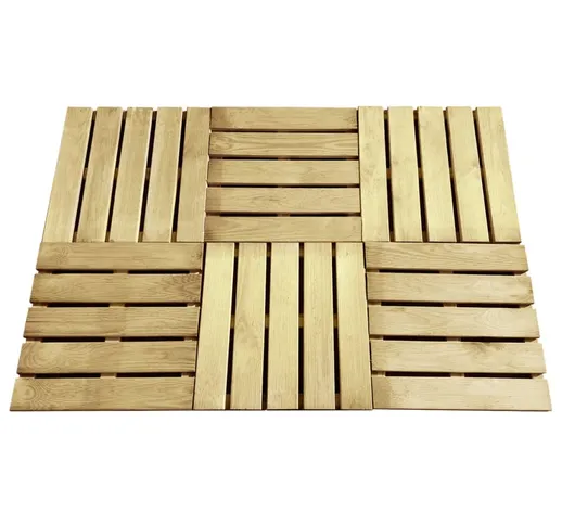 vidaXL Piastrelle per Decking 6 pz 50x50 cm in Legno Verde