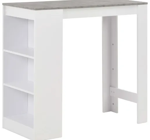 vidaXL Tavolo da Bar con Ripiano Bianco 110x50x103 cm