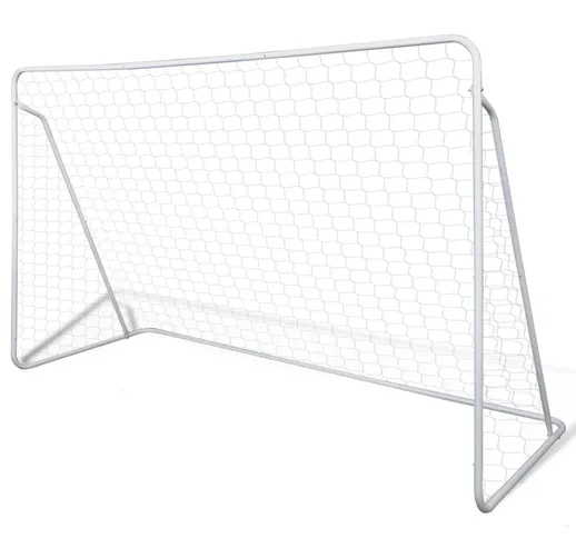 vidaXL Set Porta da Calcio in Acciaio 240 x 90 x 150 cm Alta Qualità