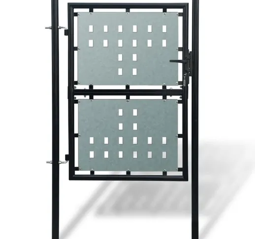 vidaXL Cancello per Recinzione Singolo Nero 100 x 175 cm