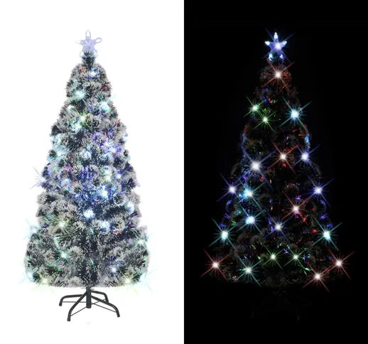 vidaXL Albero di Natale Artificiale Supporto/LED 210 cm Fibra Ottica