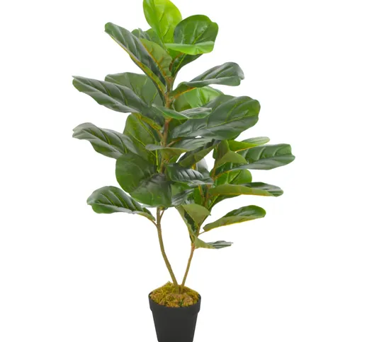 vidaXL Pianta Artificiale di Ficus Lyrata con Vaso Verde 90 cm
