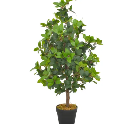 vidaXL Albero di Alloro Artificiale con Vaso Verde 90 cm