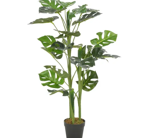 vidaXL Monstera Artificiale con Vaso Verde 100 cm