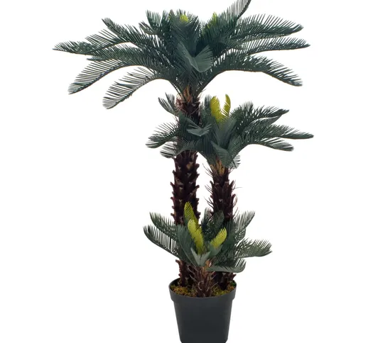 vidaXL Palma di Cycas Artificiale con Vaso Verde 125 cm