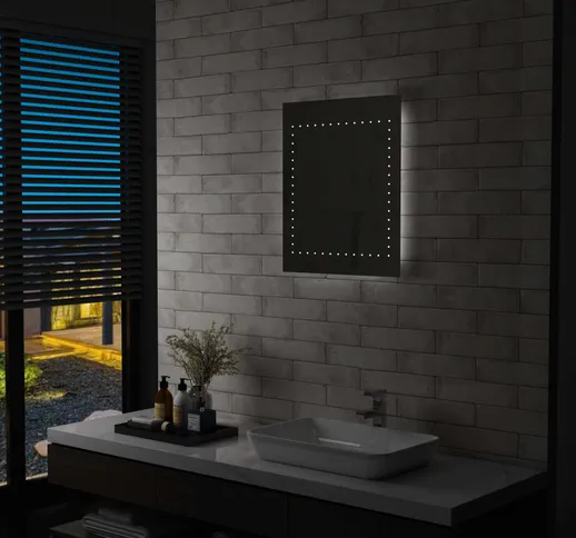 vidaXL Specchio da Parete a LED per Bagno 50x60 cm