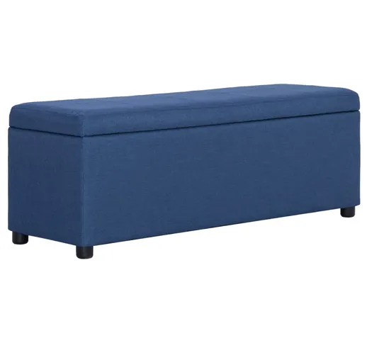 vidaXL Panca con Vano Portaoggetti 116 cm Blu in Poliestere