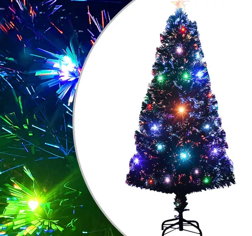 vidaXL Albero di Natale Artificiale Supporto/LED 120 cm Fibra Ottica