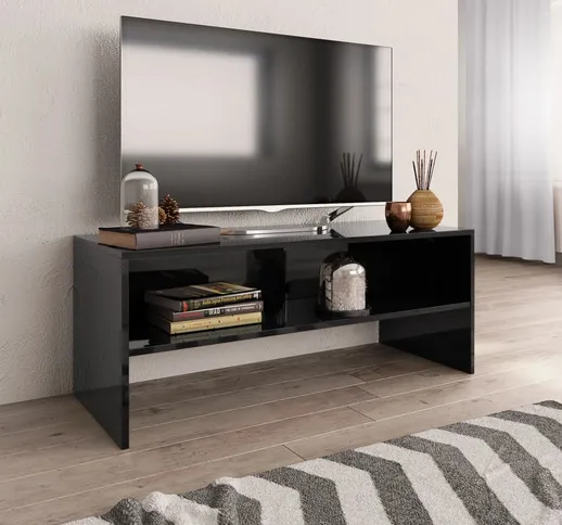 vidaXL Mobile TV Nero Lucido 100x40x40 cm in Truciolato