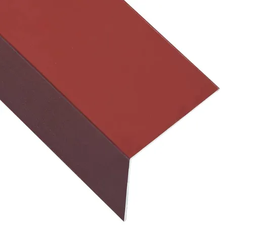 vidaXL Profili Angolari a L 90° 5pz Alluminio Rosso 170cm 50x50mm