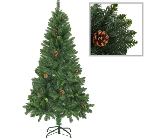 vidaXL Albero di Natale Artificiale con Pigne Verde 150 cm