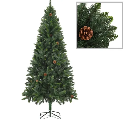 vidaXL Albero di Natale Artificiale con Pigne Verde 180 cm