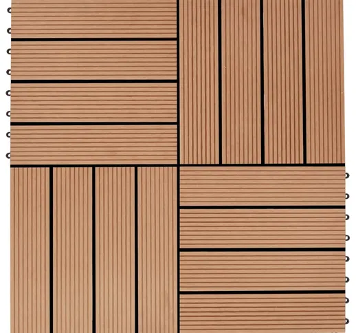 vidaXL Piastrelle per Decking 22 pz 30x30cm 2mq in WPC Colore Teak