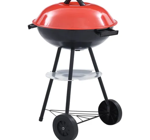 vidaXL Barbecue a Carbone Kettle Portatile XXL con Ruote 44 cm