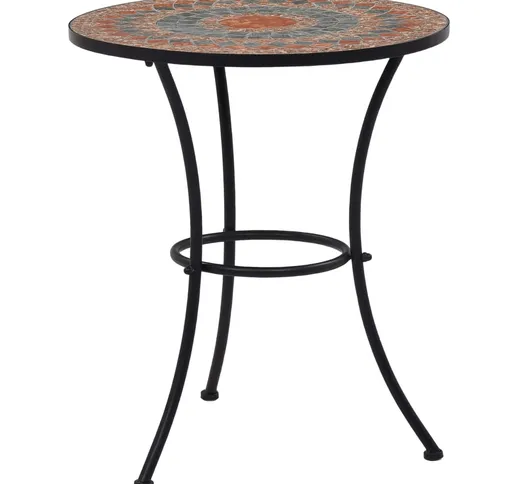 vidaXL Tavolino da Bistrot con Mosaico Arancio/Grigio 60cm in Ceramica