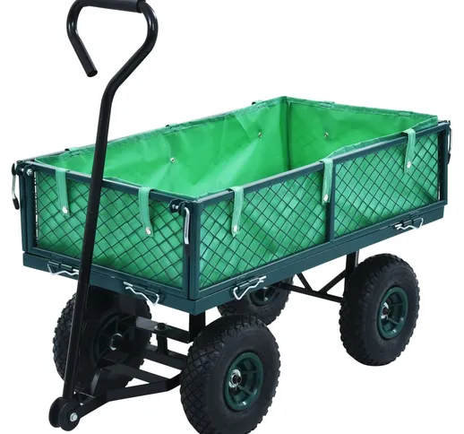 vidaXL Carrello a Mano da Giardino Verde 250 kg