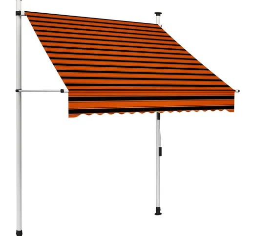 vidaXL Tenda da Sole Retrattile Manuale 150 cm Arancione e Marrone