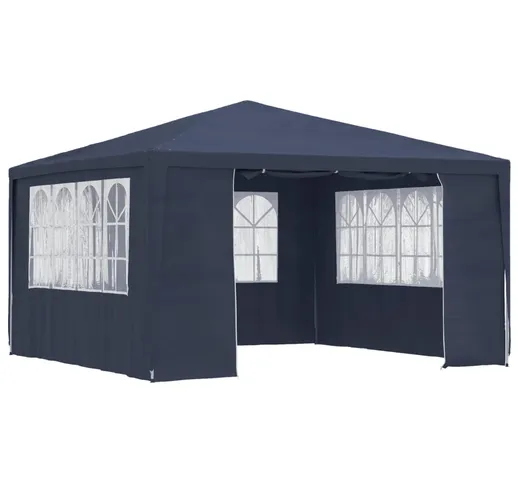 vidaXL Gazebo Professionale con Pareti 4x4 m Blu 90 g/m²