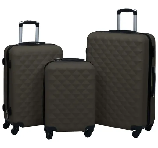 vidaXL Set Valigie Trolley a Custodia Rigida 3 pz Antracite in ABS