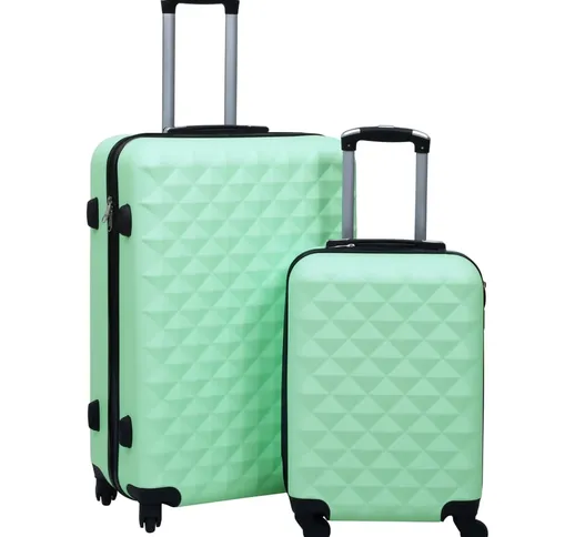 vidaXL Set Valigie Trolley a Custodia Rigida 2 pz Menta in ABS