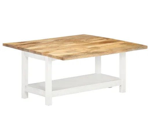 vidaXL Tavolino Estensibile Bianco 90x(45-90)x45 cm in Legno di Mango