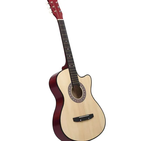 vidaXL Chitarra Acustica Western con 6 Corde 38" in Legno di Tiglio