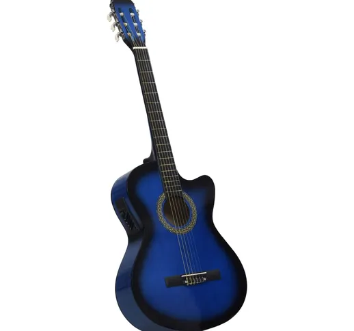 vidaXL Chitarra Acustica Western con Equalizzatore e 6 Corde Blu