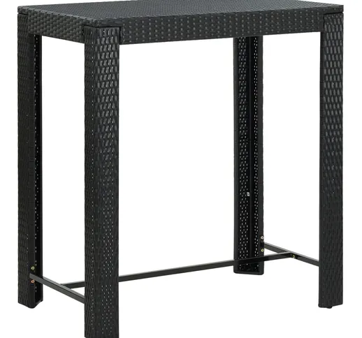 vidaXL Tavolo da Bar da Giardino Nero 100x60,5x110,5 cm Polyrattan