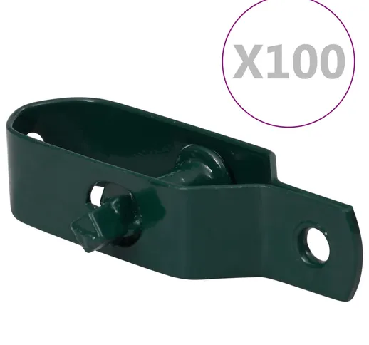 vidaXL Tenditori di Filo per Recinzione 100 pz 90 mm in Acciaio Verde