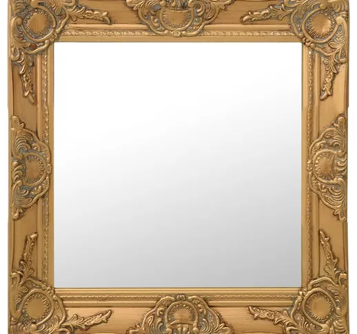 vidaXL Specchio da Parete Stile Barocco 50x50 cm Oro