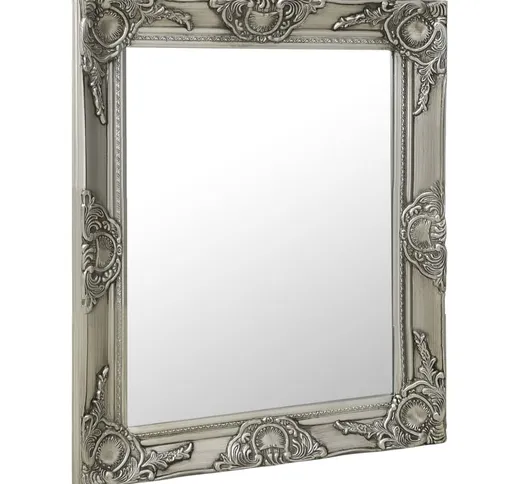 vidaXL Specchio da Parete Stile Barocco 50x60 cm Argento