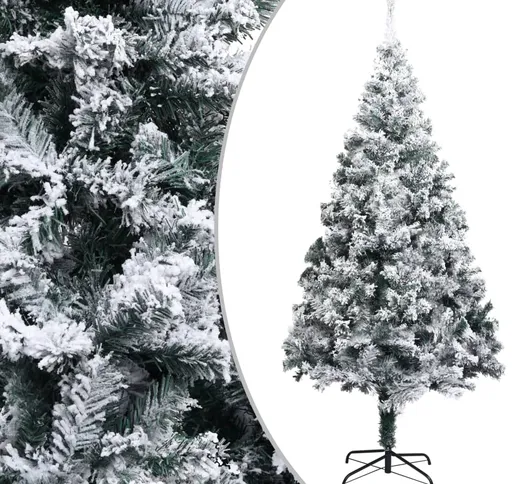 vidaXL Albero di Natale Artificiale con Neve Verde 240 cm in PVC