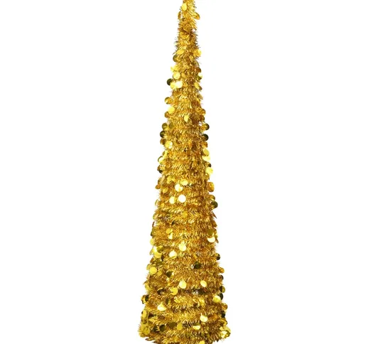 vidaXL Albero di Natale Artificiale Apribile Oro 180 cm PET