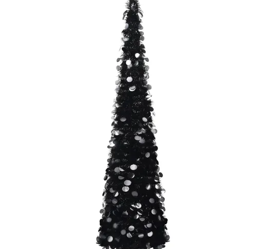 vidaXL Albero di Natale Artificiale Apribile Nero 150 cm PET